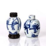 Two blue and white jars Chinese, Kangxi period (1662 - 1722) the first decorated to the body with