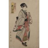 Utagawa Toyokuni I (1769-1825) 'Actor Segawa Michinosuke as the Geisha Ohana' Japanese woodblock,