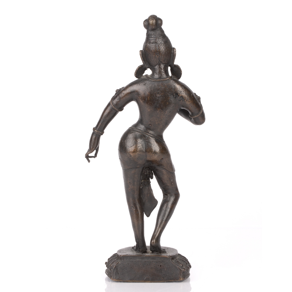 Bronze statue of Shivakami (Parvati) Indian, 19th Century the figure standing on a lotus base, - Image 3 of 3