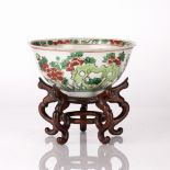 Wucai bowl Chinese, Chongzhen period (1628-1644) the exterior decorated with bright blooming flowers