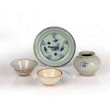 Group of early ceramics Chinese, Wanli and later comprising of a blue and white dish depicting a