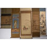 Eleven various scroll paintings/calligraphies Japanese, 19th/early 20th Century Condition: at