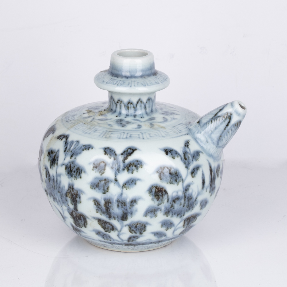 Blue and white Kendi Chinese, Ming period (late 15th / 16th century) the compressed body and spout