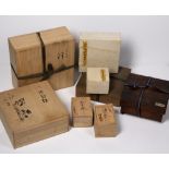Collection of boxes and cases Japanese of varying sizes