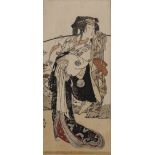 Katsukawa Shunko (1743-1812) 'Actor Sawamura Sojuro III in character of a travelling lady'