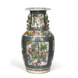 Canton famille rose vase Chinese, 19th Century decorated to the body in different panels depicting