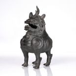 Ludhan-form bronze censer Chinese, 18th/19th Century cast with the head pointing upwards with