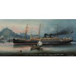 A Fong (20th Century Chinese School) 'HMT Himalaya Hong Kong Maritime scene' oil on canvas laid on
