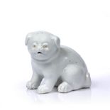 Hirado model of a puppy Japanese, late 19th Century realistically modelled sitting down, 10.5cm