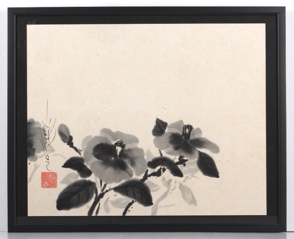 Takumasa Ono (b.1959) 'Camellia' ink on paper, 36cm x 45cm and one other untitled ink on paper, 36cm - Image 3 of 6