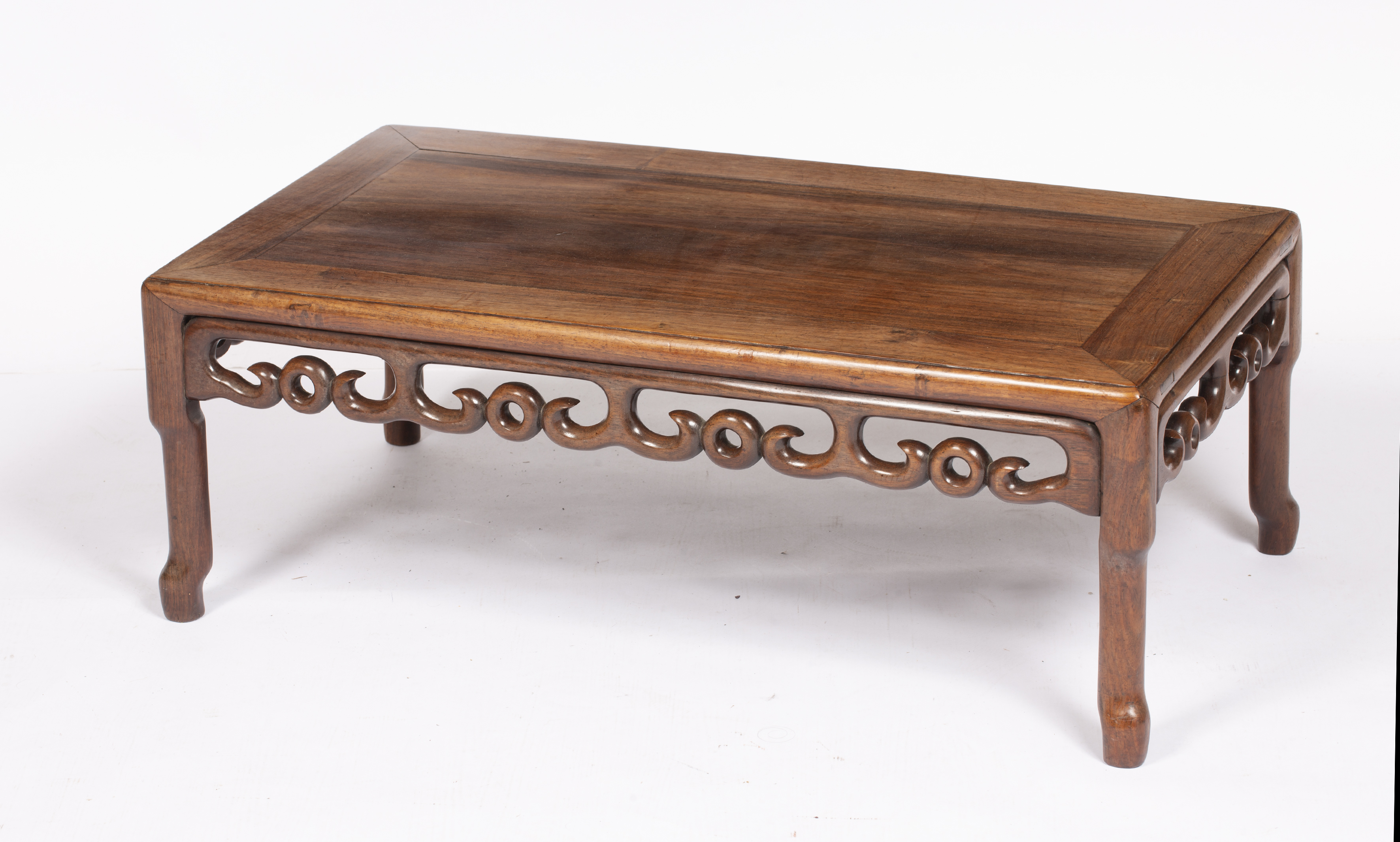 Low table Chinese carved all around with cloud motifs to the rails, 27.5cm high, 75cm wide, 40cm - Image 3 of 4
