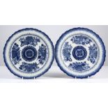 Pair of export porcelain plates Chinese 19th Century decorated in the Fitzhugh pattern, with a