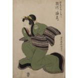 Utagawa Toyokuni I (1769-1825) Segawa Roko in onnagata role, Genzos wife, Tonami' Japanese