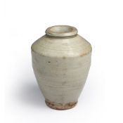 Pale celadon porcelain vase Chinese, Song dynasty of tapering plain form, 19cm high
