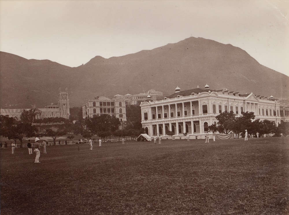 The Cricket Ground circa 1890s vintage albumen print, depicting cricketers playing at the Murray