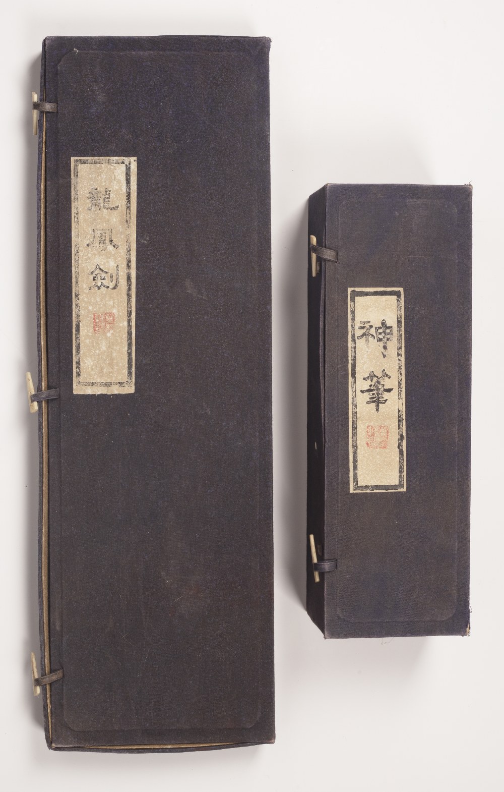 Pair of large ink block 'swords' Chinese, late Qing dynasty/early Republic cased, 44cm and a large - Image 3 of 3