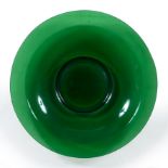 Peking green glass dish 20th Century moulded with raised rim and a depressed centre