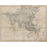 Thomas Bowen antiquarian map titled 'map of Asia' dated 1777, 33cm x 42cm