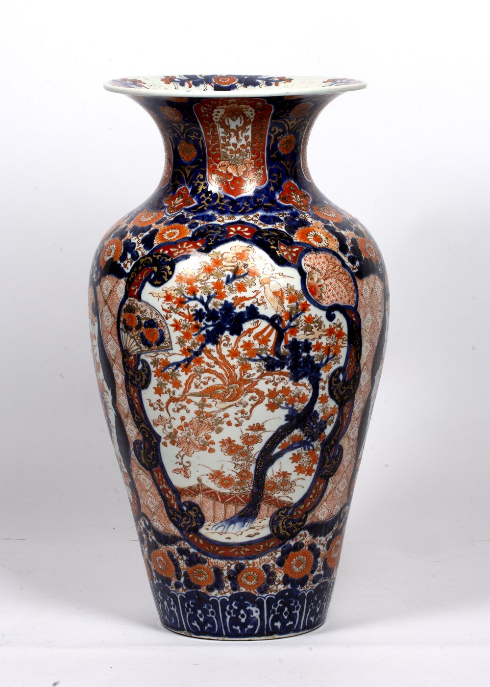 Large Imari porcelain vase Japanese, late 19th Century with typical panels of phoenix, other birds - Image 2 of 5