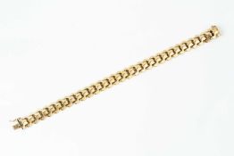 A yellow precious metal fancy-link bracelet, stamped '750', length 19.7cmCondition report: Gross