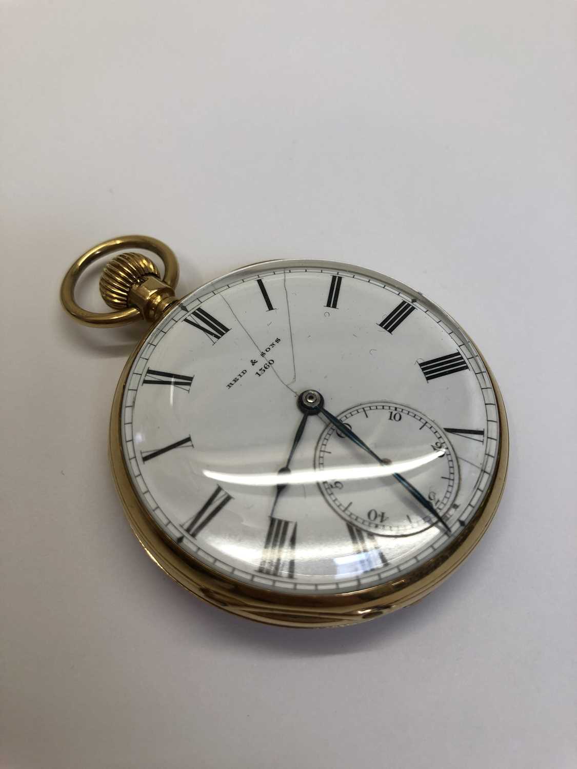 A Victorian 18ct gold open face pocket watch, the white enamel dial with Roman numerals, - Image 9 of 10