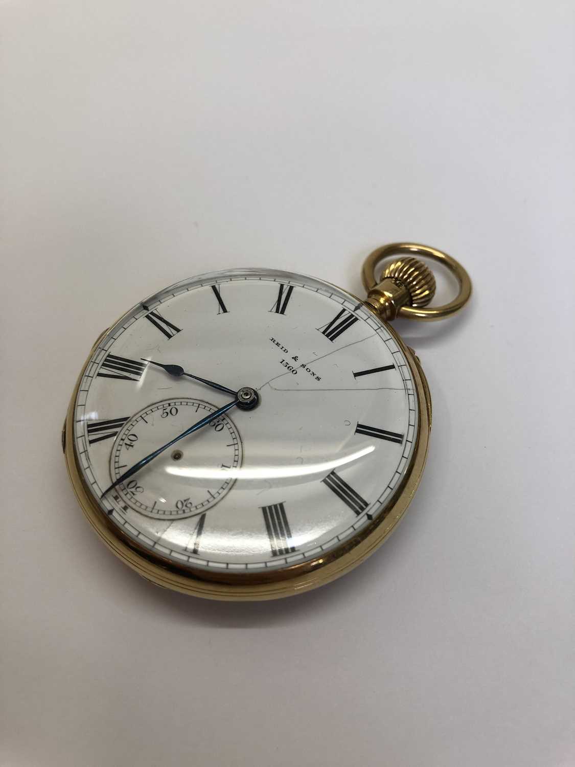 A Victorian 18ct gold open face pocket watch, the white enamel dial with Roman numerals, - Image 10 of 10