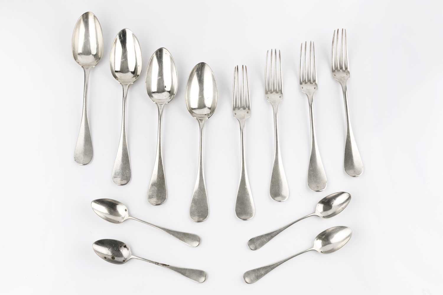 A part service of 19th century French silver flatware, by Thomas & Henin, Paris circa 1865,