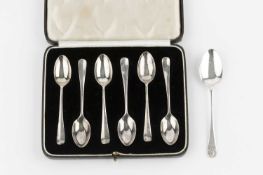 A set of six silver Hanoverian pattern teaspoons, by Josiah Williams & Co, London 1937, cased, and