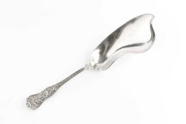 A late 19th century American silver Olympian pattern dolphin shaped server or crumber, by