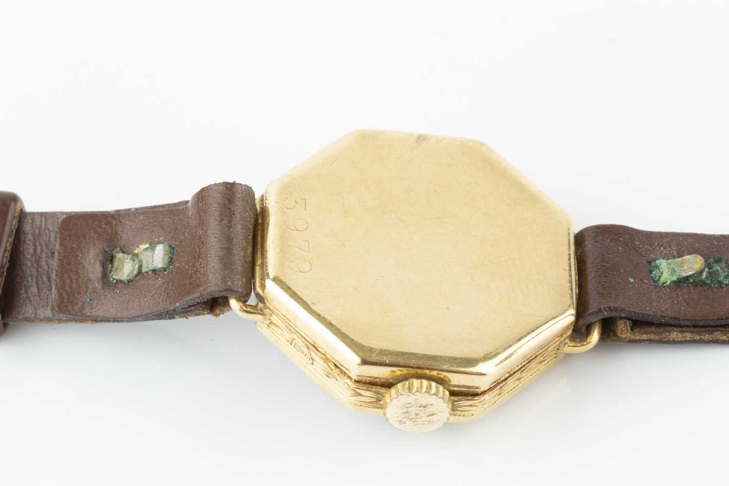 A lady's 18ct gold cased wristwatch by Rolex, the octagonal silvered dial with stylized Arabic - Image 3 of 7