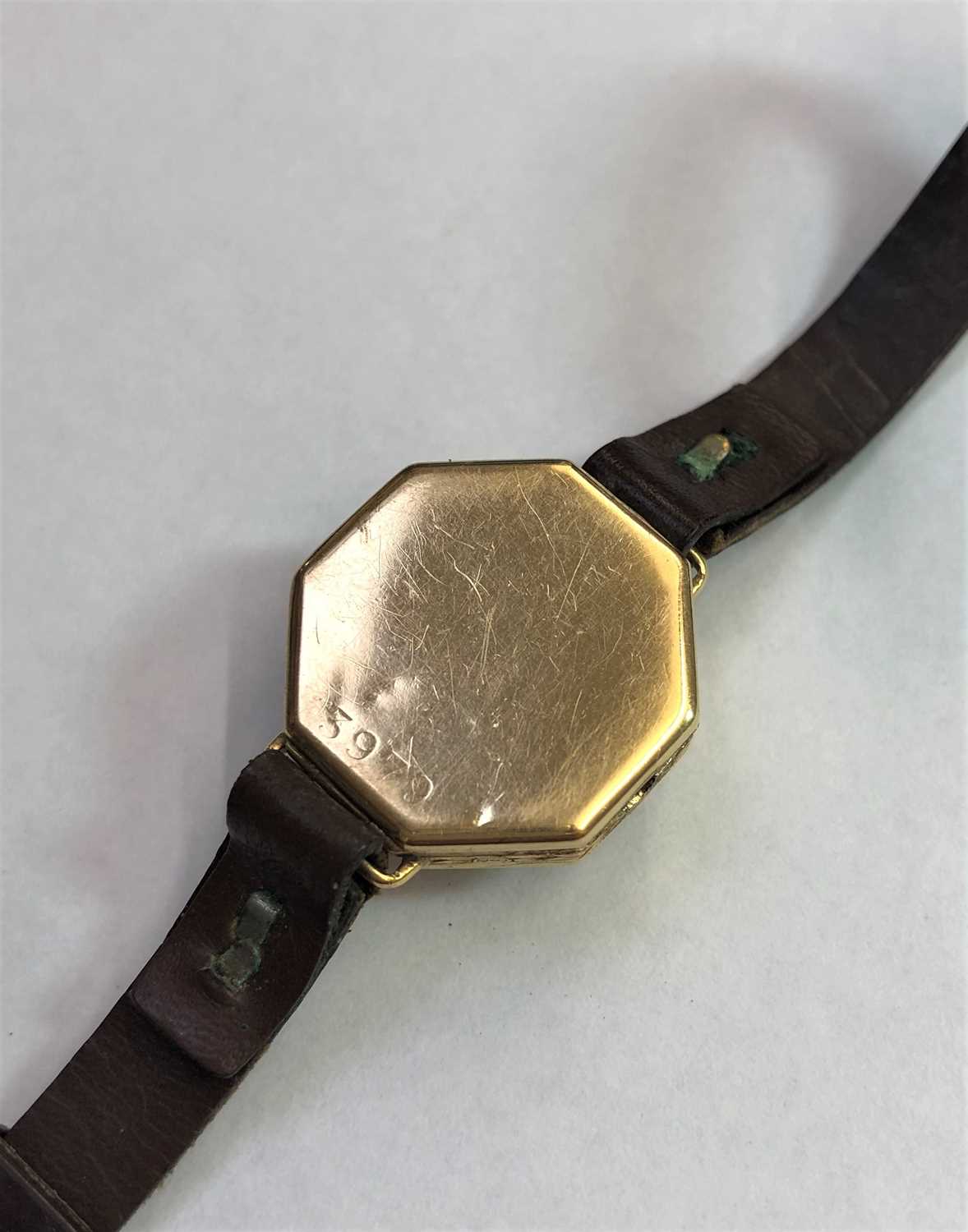 A lady's 18ct gold cased wristwatch by Rolex, the octagonal silvered dial with stylized Arabic - Image 6 of 7