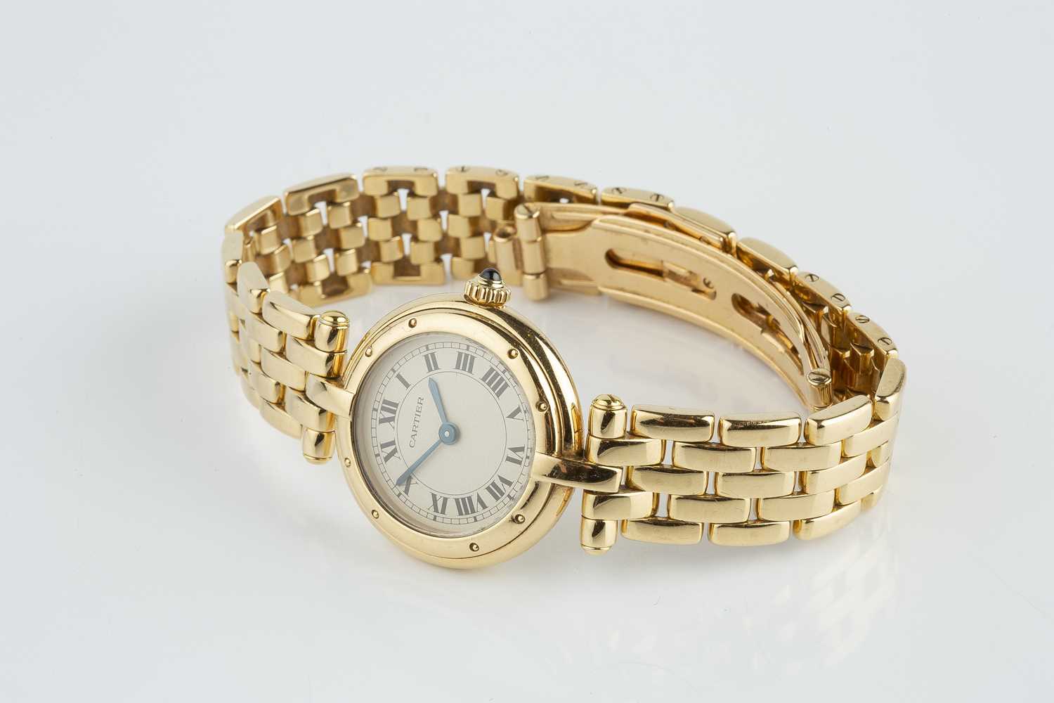 A lady's 18ct gold 'Panthère Vendôme' bracelet watch by Cartier, the circular dial with Black - Image 2 of 5