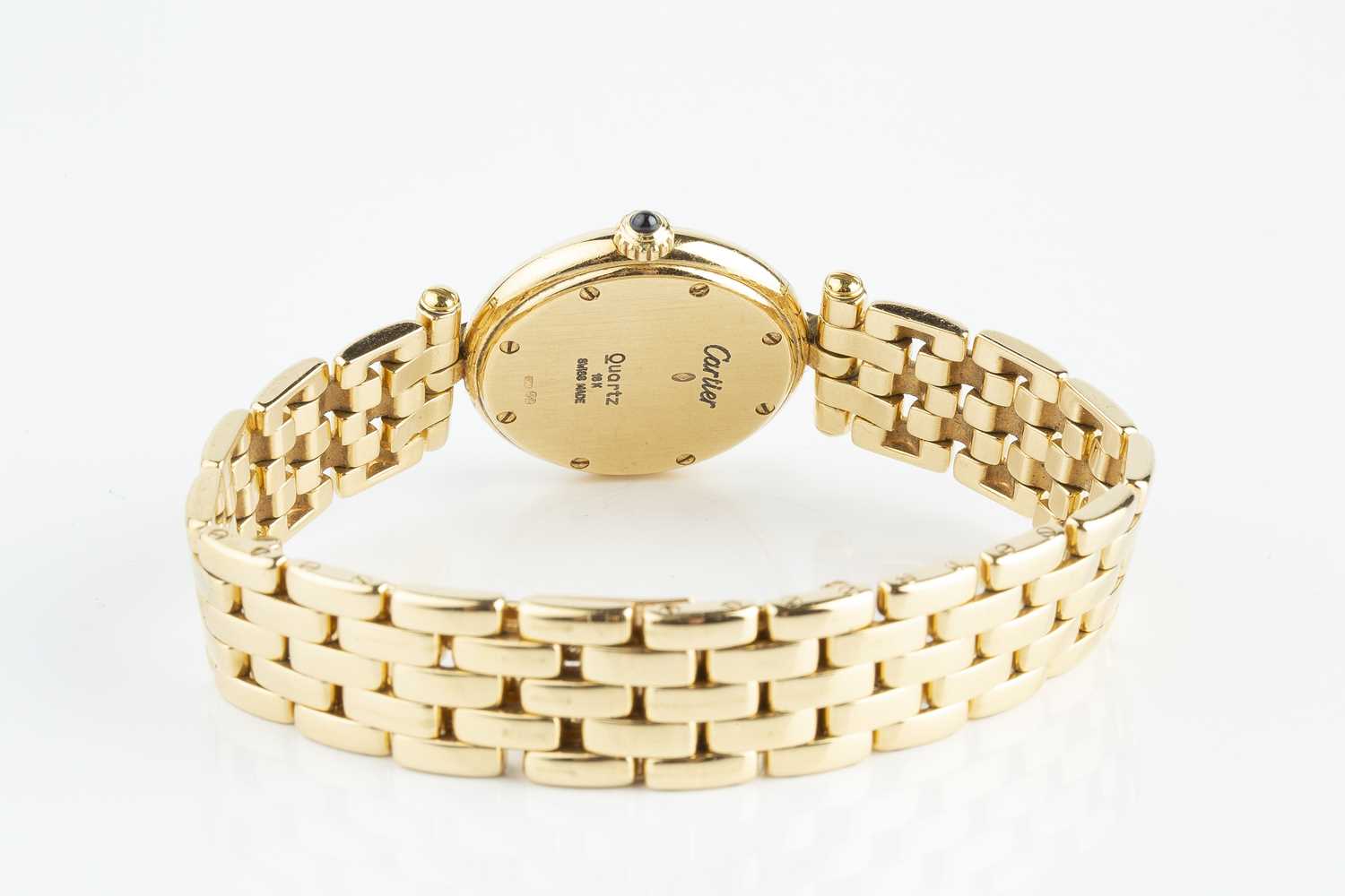 A lady's 18ct gold 'Panthère Vendôme' bracelet watch by Cartier, the circular dial with Black - Image 3 of 5