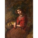 Edward John Cobbett (1815-1899) ‘The Apple Seller’ oil on board, 39.5cm x 29.5cmCondition report: