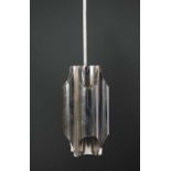 A Maison Charles 'Orgue' steel hanging lamp with four lights, 87cm highCondition report: At present,