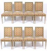 A set of eight Scandinavian painted dining chairs 49cm wide x 46cm high at the seatCondition report: