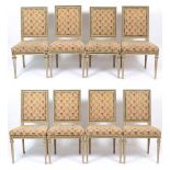 A set of eight Scandinavian painted dining chairs 49cm wide x 46cm high at the seatCondition report: