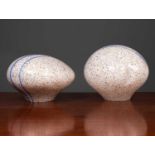 A pair of Murano glass 'Pebble' table lamps each wired for electricity, each approximately 28cm