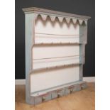 A painted pine plate rack with four spice drawers, 63cm wide x 26cm deep x 143cm highCondition