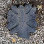 An early British wayside cross-head or top, with carved stylized leaf decoration, pre-medieval, in