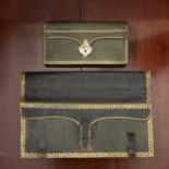 A 19th century continental green leather and gilt tooled attache case or document wallet with