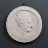 An Italian plaster roundel of a cardinal or Pope45.5cm diameterQty: 1Condition report: Good