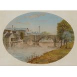 W.E.M. (19th century English school) St Neots, watercolour, 9cm x 12cm (oval)Condition report: In