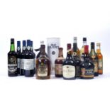 Four bottles of Waitrose ruby port together with further wines and spirits to include a bottle of