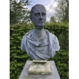 John Cheere, bust of Edward Harley, 2nd Earl of Oxford and Earl Mortimer, lead, mounted on a