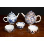 An 18th century Chinese porcelain miniature blue and white teapot and cover of globular form, 10.5cm