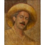 Late 19th / early 20th century school Head and shoulder portrait of a gentleman in a broad brimmed