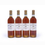 Four bottles of Chateau Rieussec 1996 Sauternes (4)Condition report: Level towards base of neck,