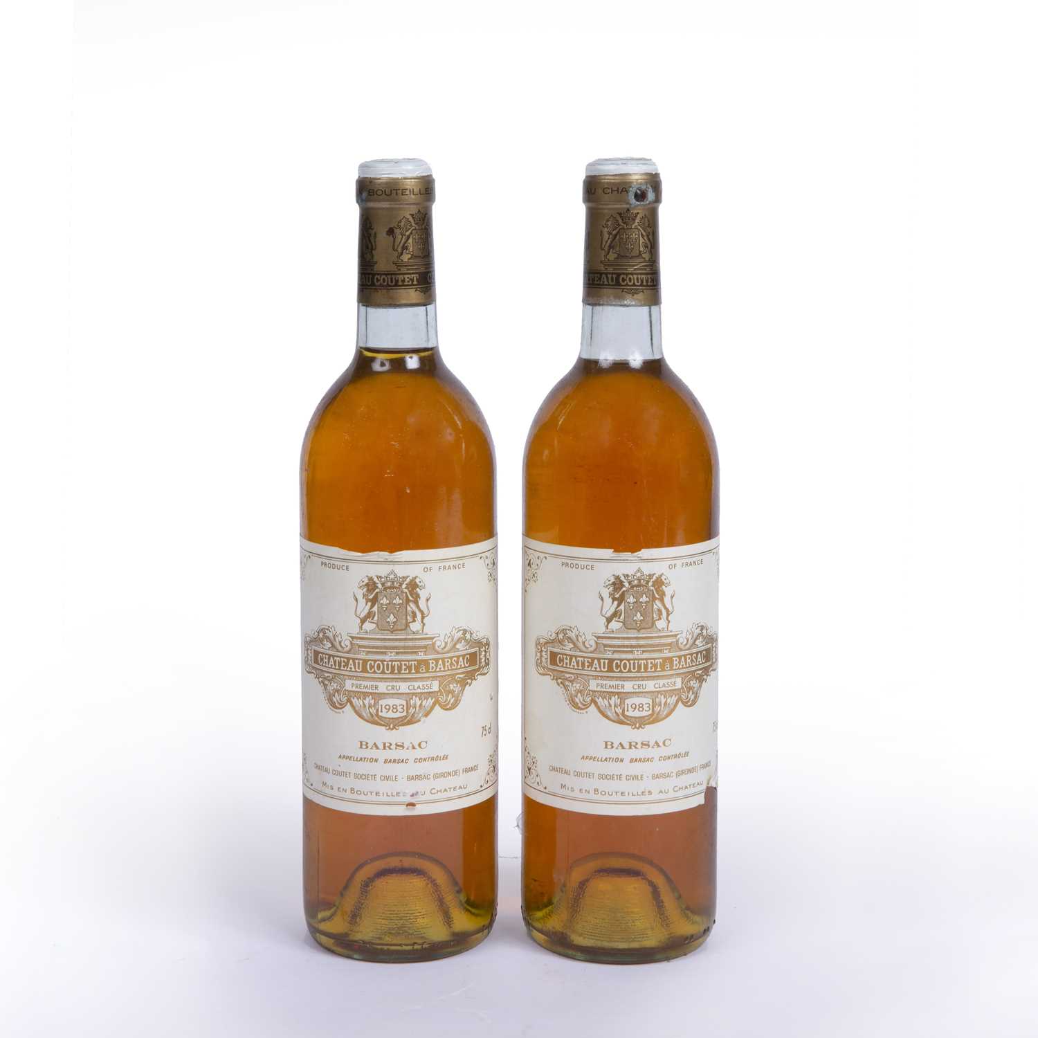 Two bottles of Chateau Coutet Premier Cru Classe 1983 BarsacCondition report: Level at or above