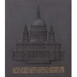 A Wedgwood black basalt plaque depicting St Paul's Cathedral with impressed mark to the reverse
